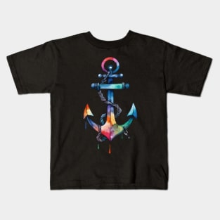 Anchor Watercolor Drawing Kids T-Shirt